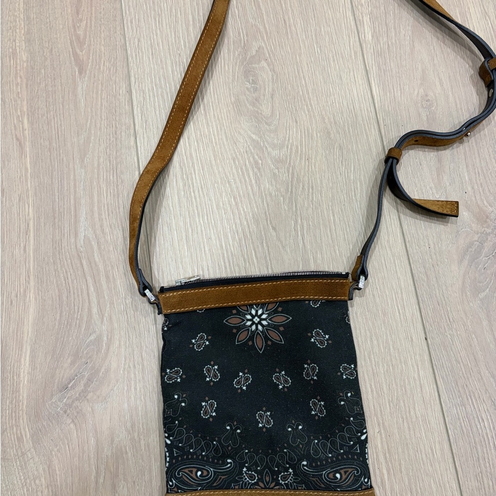 AMIRI Black and Brown Patterned Crossbody Bag